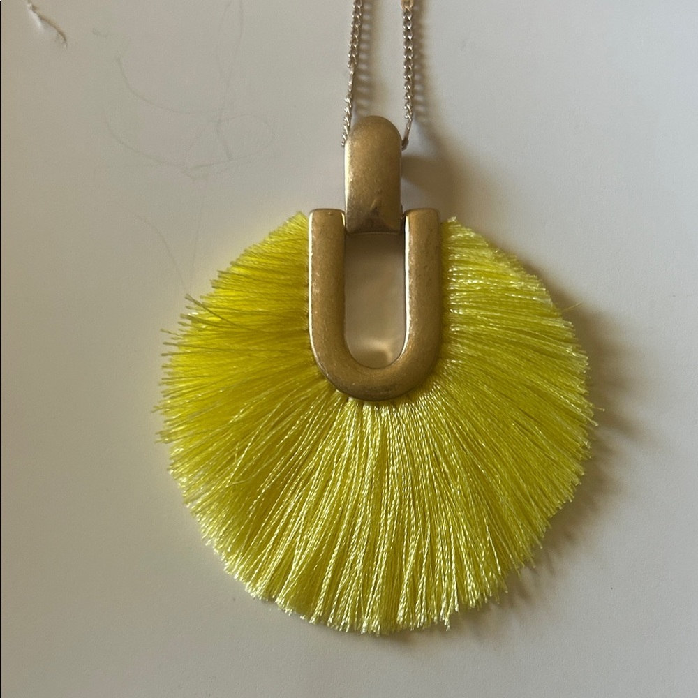 Yellow Tassel Pendant Necklace - Women’s Jewelry - Picture 2 of 8